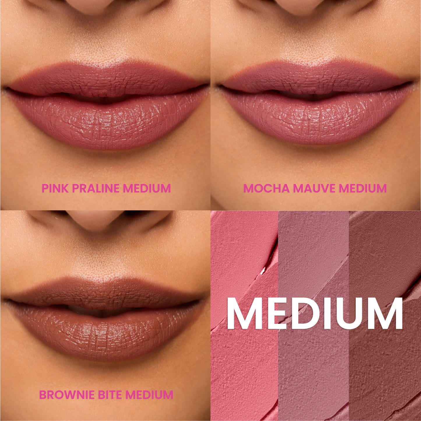 MEDIUM TRIO COCOA PEPTIDE VELVET MATTE LIPSTICK COMFORT MATTE LIPSTICK