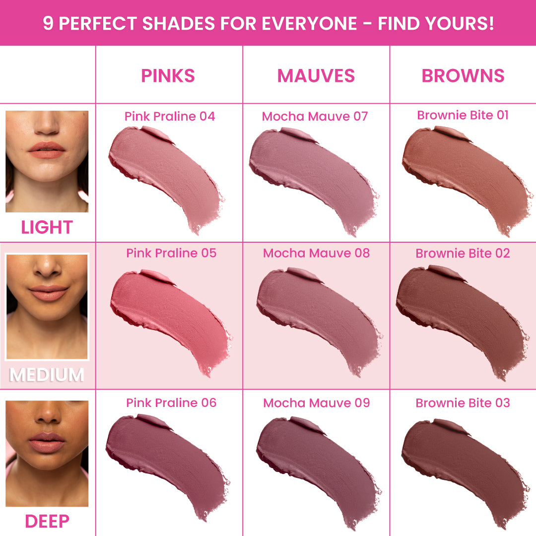 MEDIUM TRIO COCOA PEPTIDE VELVET MATTE LIPSTICK COMFORT MATTE LIPSTICK