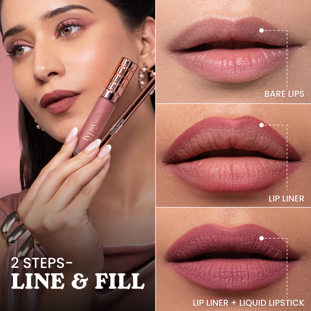 Cocoa Peptide Liquid Lipstick & Lip Liner Duo