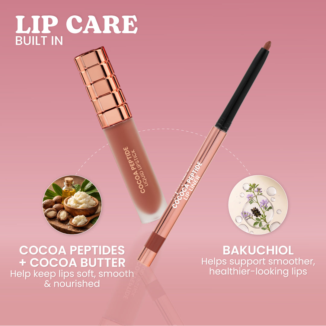 Cocoa Peptide Liquid Lipstick & Lip Liner Duo