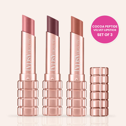 COCOA PEPTIDE VELVET MATTE LIPSTICK TRIO